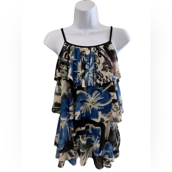 Candy Couture Floral Top with Blue and Black - Picture 1 of 5